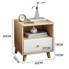 Kệ đầu giường gỗ 2 tầng có ngăn kéo hiện đại - GP109