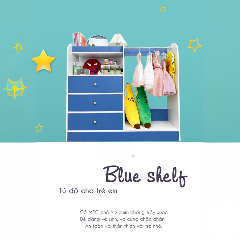 Tủ đồ cho trẻ em Blue Shelf GP128.19