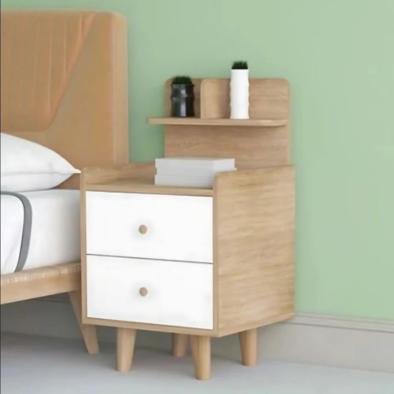 Kệ đầu giường 2 ngăn kéo kèm kệ nhỏ chia ngăn - GP172
