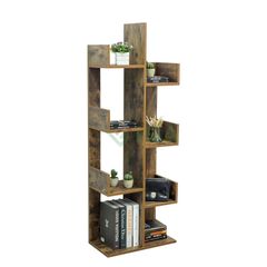 Kệ sách hình cây 8 ngăn gỗ cháy - GP198