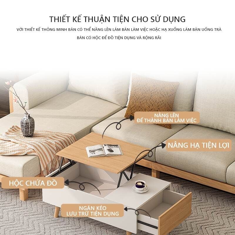 Bàn trà chữ nhật nâng hạ thông minh - GP253