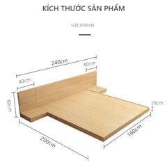 Giường bệt kiểu Nhật trắng 1m8x2m GP265