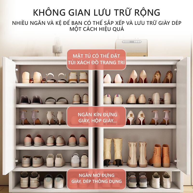 Tủ giày cánh mở trắng - GP316