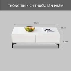 Bàn trà chữ nhật có ngăn kéo trắng - GP319