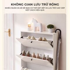Tủ giày 3 cánh lật full trắng - GP321