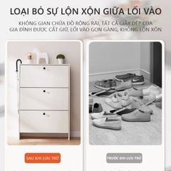 Tủ giày 3 cánh lật full trắng - GP321