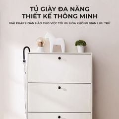Tủ giày 3 cánh lật full trắng - GP321