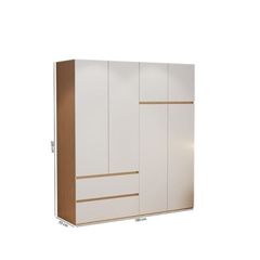 Tủ quần áo 4 cánh 2 ngăn kéo trắng đa năng GP329
