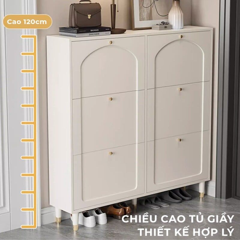 Tủ giày TC 6 cánh lật trắng GP333