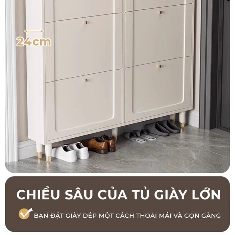 Tủ giày TC 6 cánh lật trắng GP333