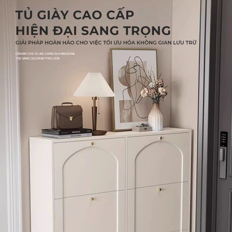 Tủ giày TC 6 cánh lật trắng GP333