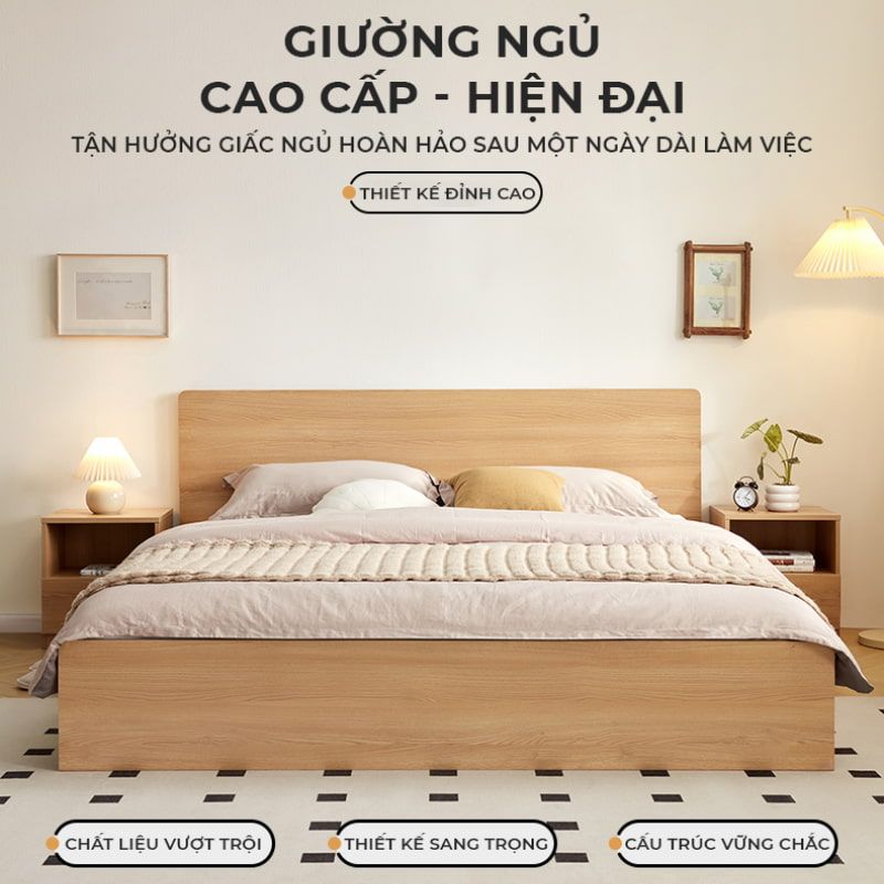 Giường đôi sang trọng kiểu dáng tinh tế hiện đại - GP338
