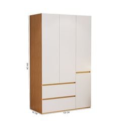 Tủ quần áo 3 cánh vân gỗ trắng GP339.31
