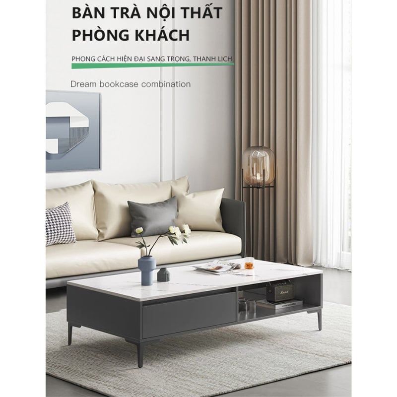Bàn trà sofa mặt vân đá GP296