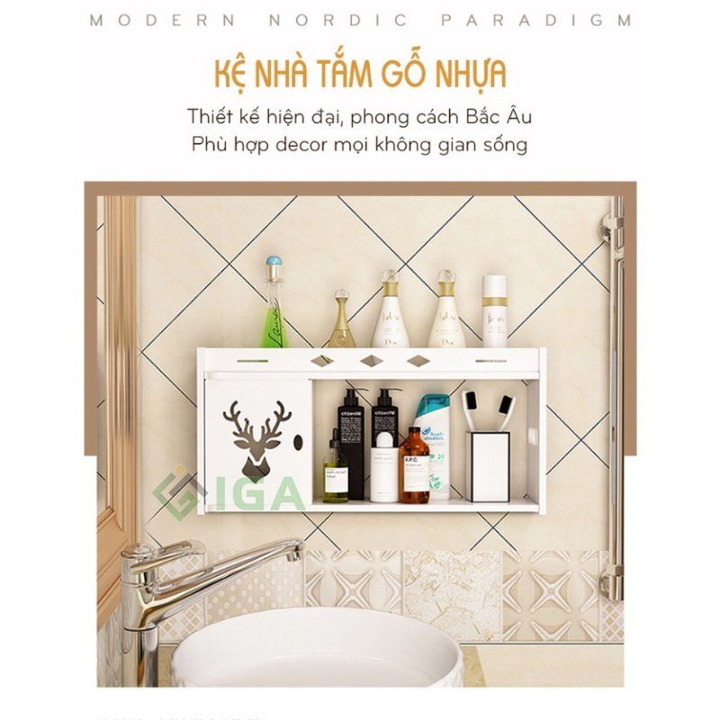 Kệ Nhà Tắm Thông Minh IGA Họa Tiết Hươu - IG393