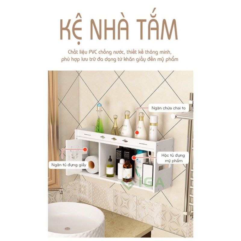 Kệ Nhà Tắm Thông Minh IGA Họa Tiết Hươu - IG393