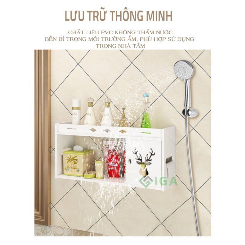 Kệ Nhà Tắm Thông Minh IGA Họa Tiết Hươu - IG393
