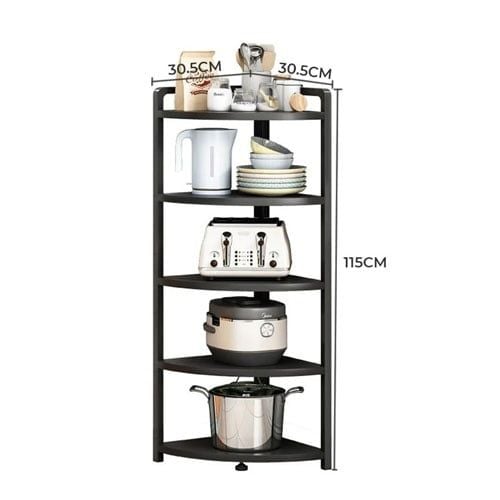 Kệ Góc Đa Năng Gỗ 15 Ly Đen Hiện Đại GM119