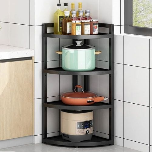 Kệ Góc Đa Năng Gỗ 15 Ly Đen Hiện Đại GM119