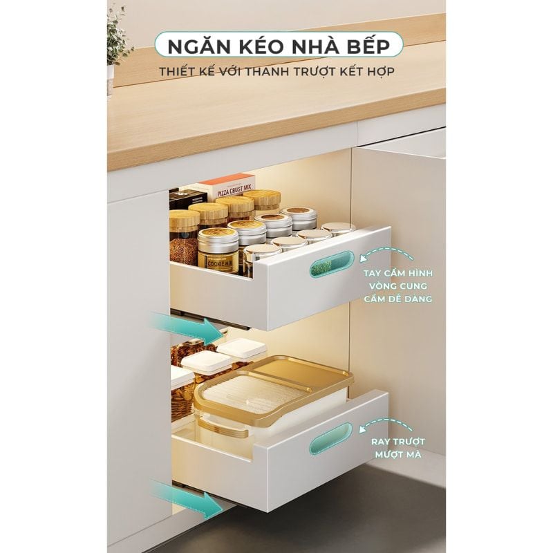 Thiết bị nhà bếp, ngăn kéo kệ đựng gia vị nhỏ gọn, đa năng - GM165