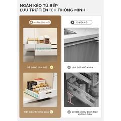 Thiết bị nhà bếp, ngăn kéo kệ đựng gia vị nhỏ gọn, đa năng - GM165