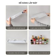 Kệ gia vị dán tường đa dạng kích thước cho phòng bếp - GM178
