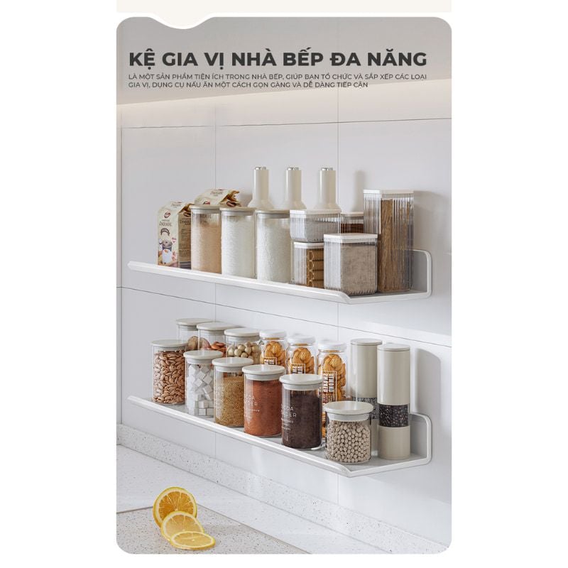 Kệ gia vị dán tường đa dạng kích thước cho phòng bếp - GM178
