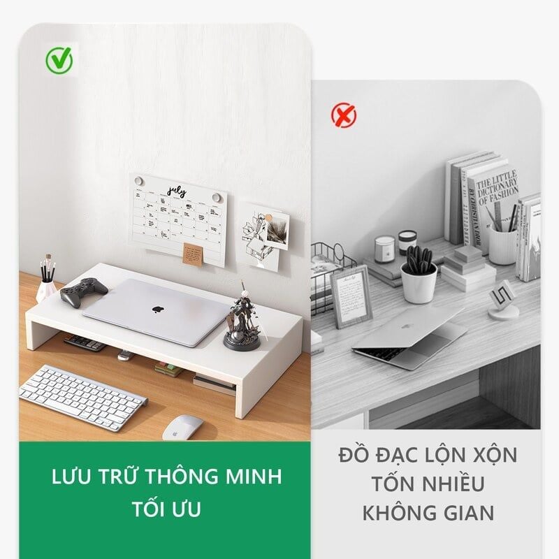 Kệ máy tính laptop màu trắng nhỏ gọn - GA27