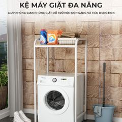Kệ máy giặt ( khung trắng-vân gỗ 15ly) GM115