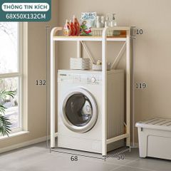 Kệ máy giặt ( khung trắng-vân gỗ 15ly) GM115