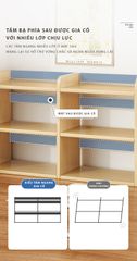 Kệ sách đa năng 3 tầng màu Vân gỗ - Trắng GA37B