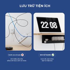 Khay đi dây điện gầm bàn làm việc nhỏ gọn - GM176