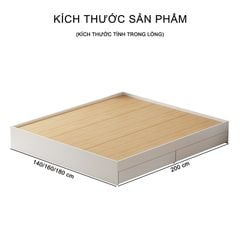 Giường vân gỗ trắng cao cấp, hiện đại - GP342