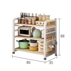 [Giảm giá 60%] Kệ nhà bếp 5 tầng trắng vân gỗ - GM174