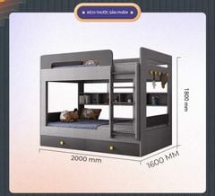 Giường tầng trẻ em, đa năng, với ngăn kéo và tủ đựng đồ tiện dụng - GP362