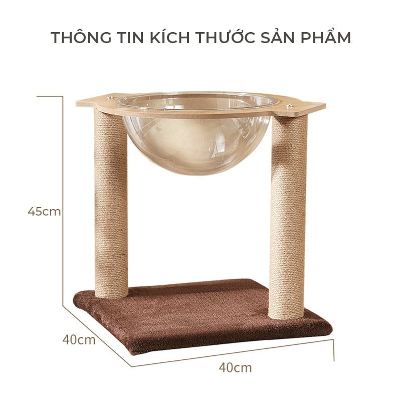 Ổ mèo D32 có chân đế chắc chắn, đa năng kèm trụ cào móng - GU6