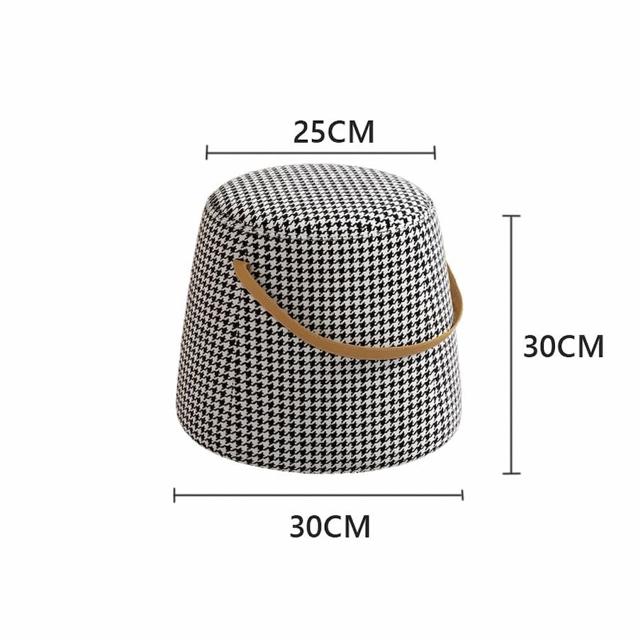 Ghế đôn da tròn trang trí có quai xách - GC25