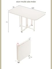 Bàn ăn gấp gọn thông minh, hiện đại dễ sử dụng - GM202