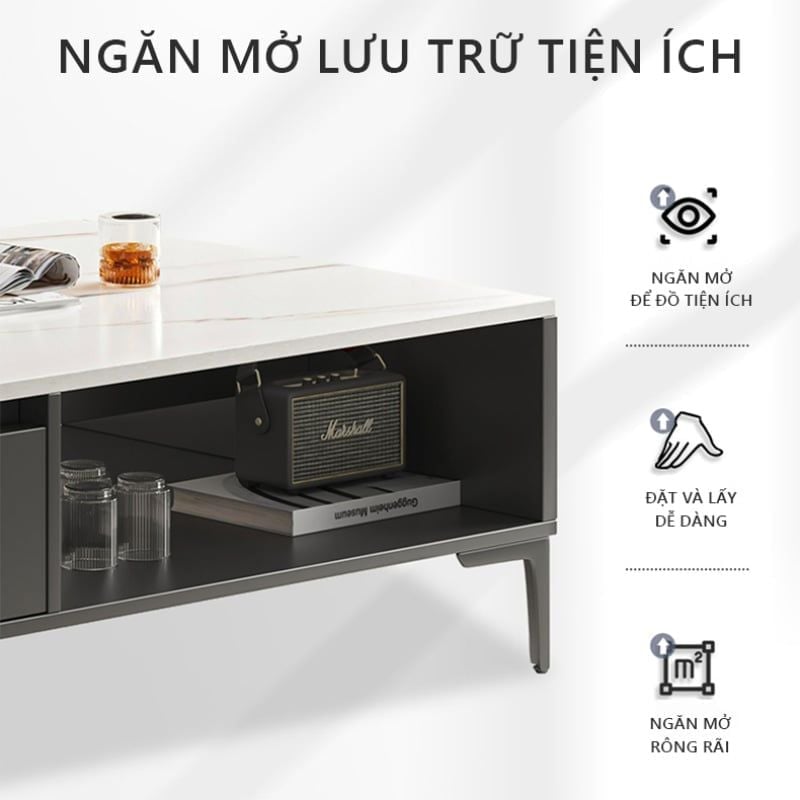 Bàn trà sofa mặt vân đá GP296