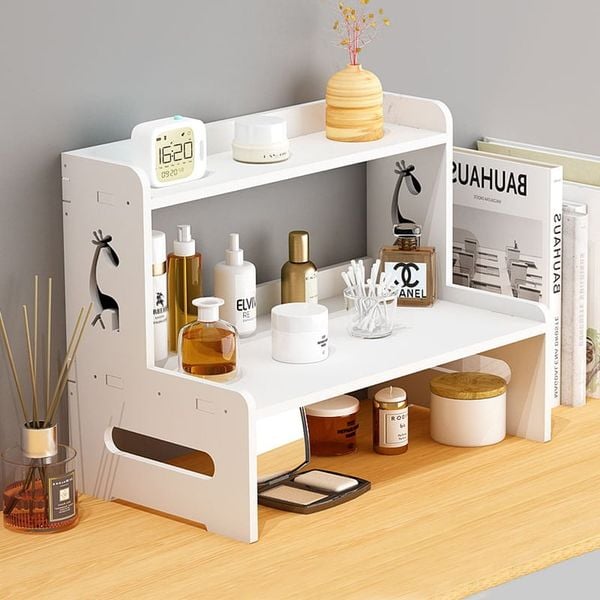 Giá mỹ phẩm để bàn đa năng 2 tầng, hình con hươu độc đáo - IG408