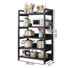 [Giảm giá 60%] Kệ nhà bếp 5 tầng trắng vân gỗ - GM174