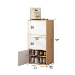 Tủ giày gỗ Gogi 3 ngăn 6 tầng cánh mở - GP146