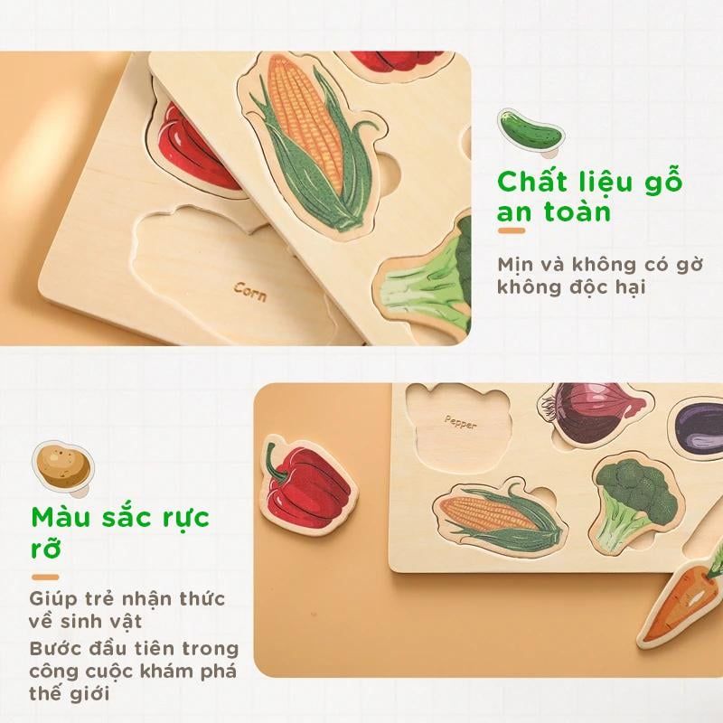 Bảng bận rộn nhận biết rau củ cho bé TOY09