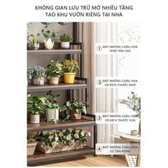 Kệ Cây Đa Tầng Gỗ 15 Ly Óc Chó Màu Đen GM124