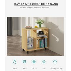 Kệ để đồ di động bằng gỗ đa năng có bánh xe - GA23