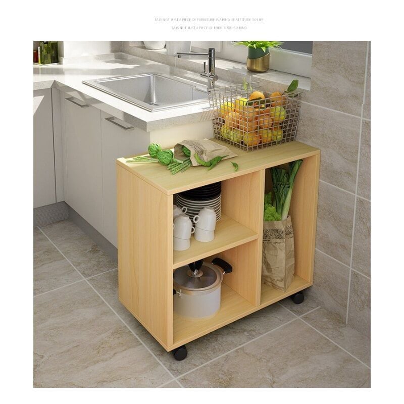 Kệ để đồ di động bằng gỗ đa năng có bánh xe - GA23