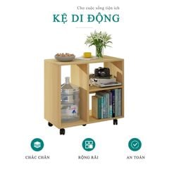 Kệ để đồ di động bằng gỗ đa năng có bánh xe - GA23