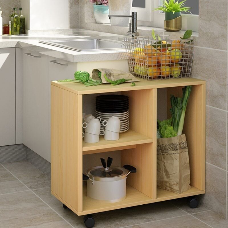 Kệ để đồ di động bằng gỗ đa năng có bánh xe - GA23