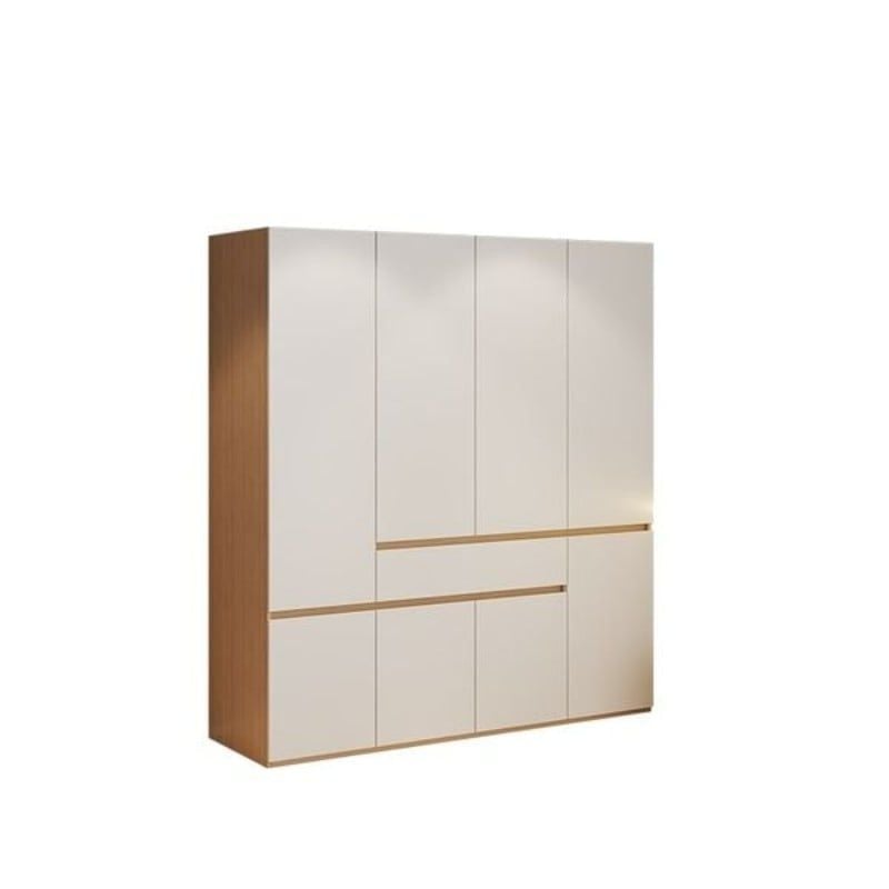 Tủ quần áo trắng vân gỗ 4 cánh rộng 2 ngăn kéo GP328