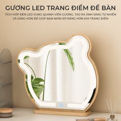 Gương LED hình gấu để bàn - GP318